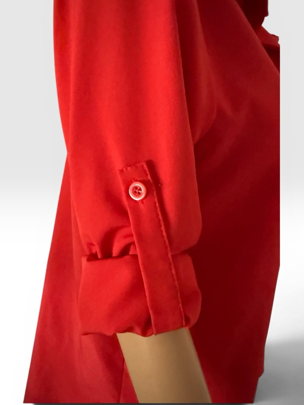 Red Button Down - Picture 4 of 6